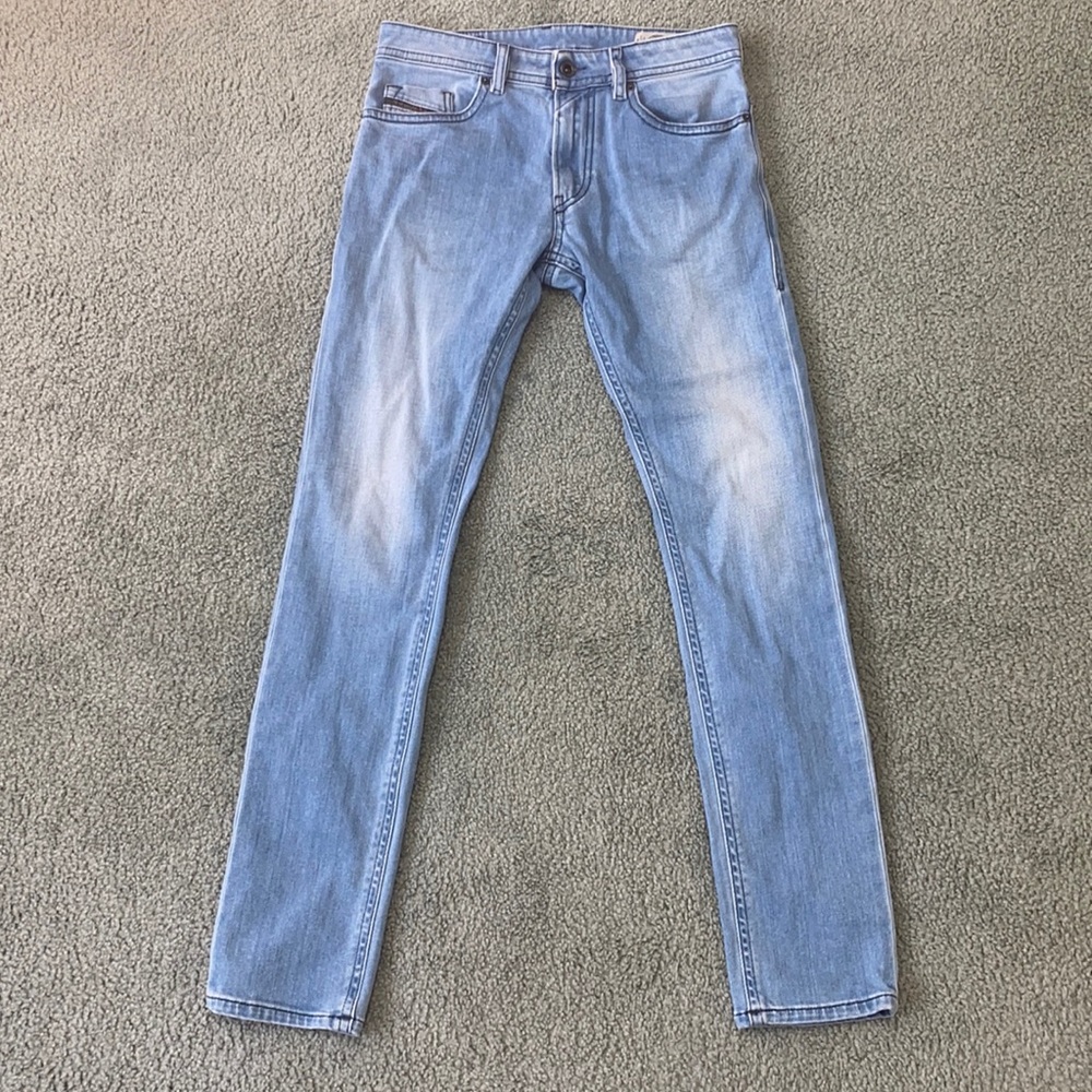 Mens Diesel Thommer Slim Skinny light wash stretch Jeans